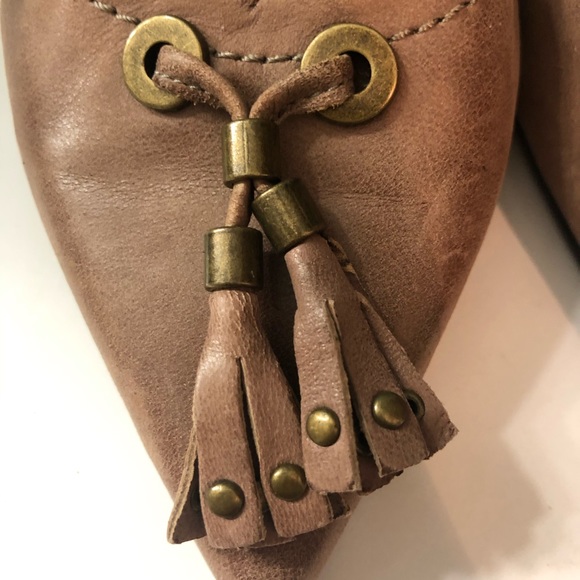 Leather Tassel Heels - Picture 5 of 7